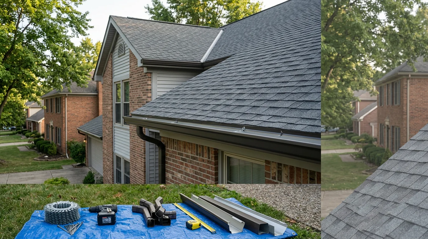 Attic ventilation and gutter work on a home in Johnstown, Ohio